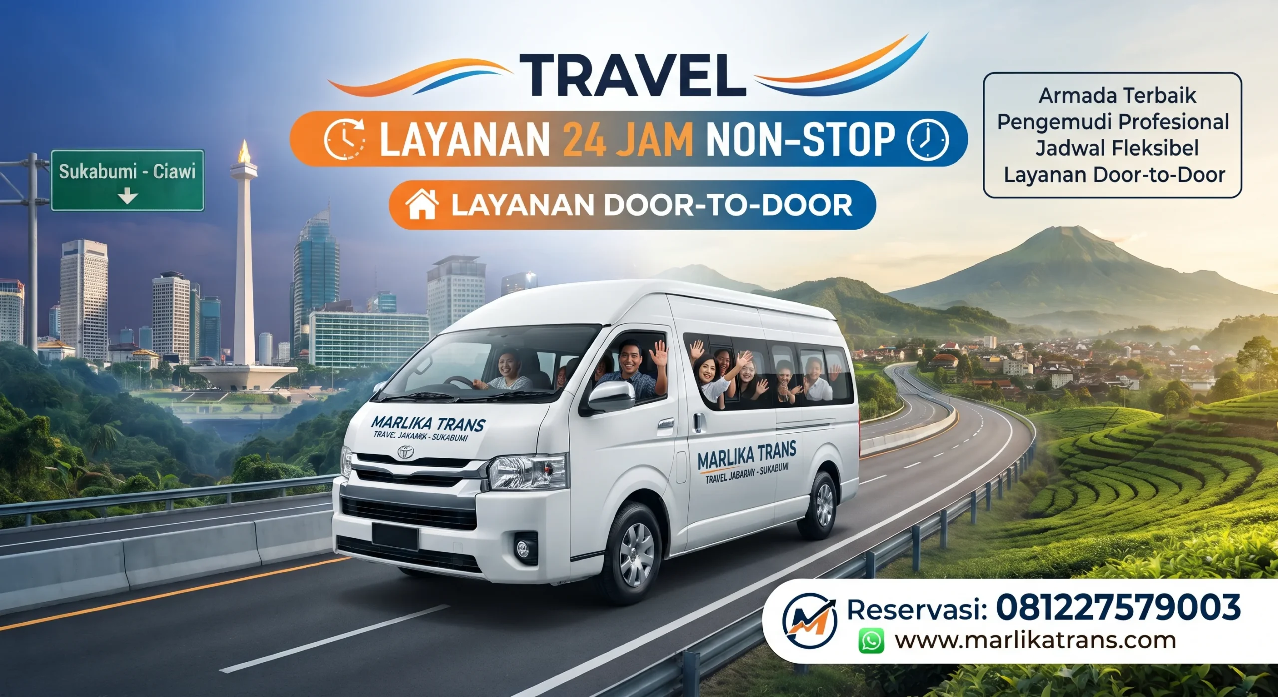 Layanan Admin dan Booking Travel 24 Jam Jakarta Sukabumi Marlika Trans