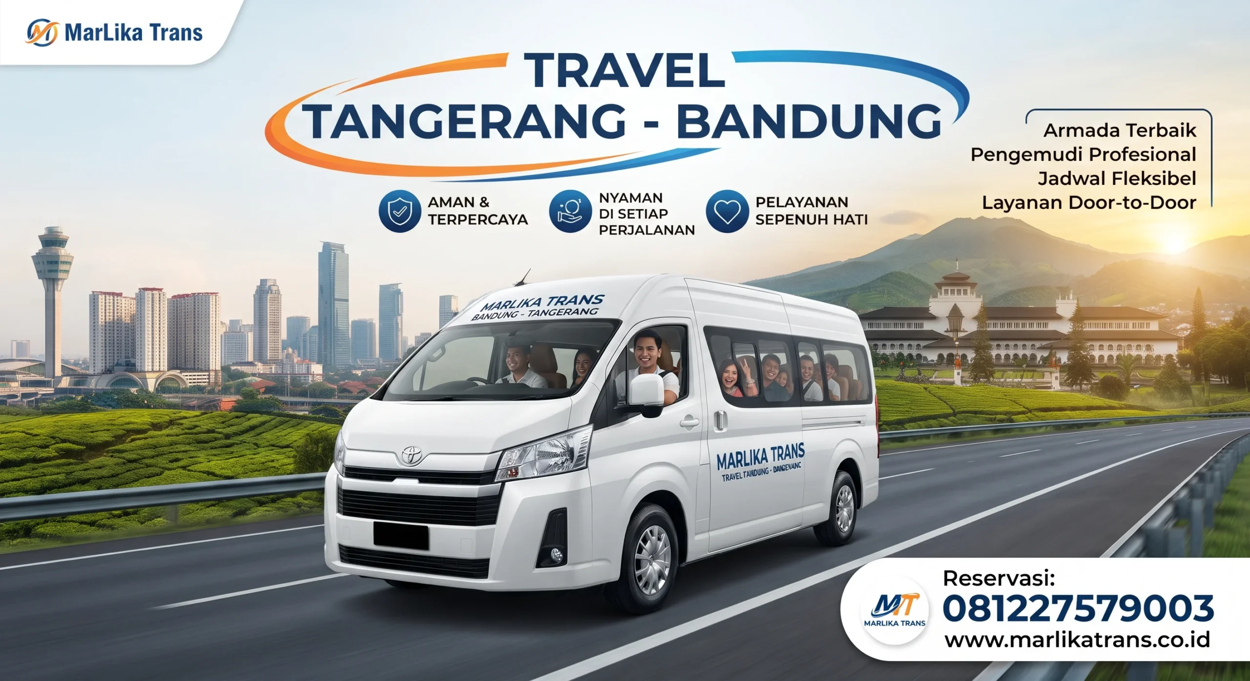 Layanan armada mobil travel tangerang bandung menjemput penumpang di rumah