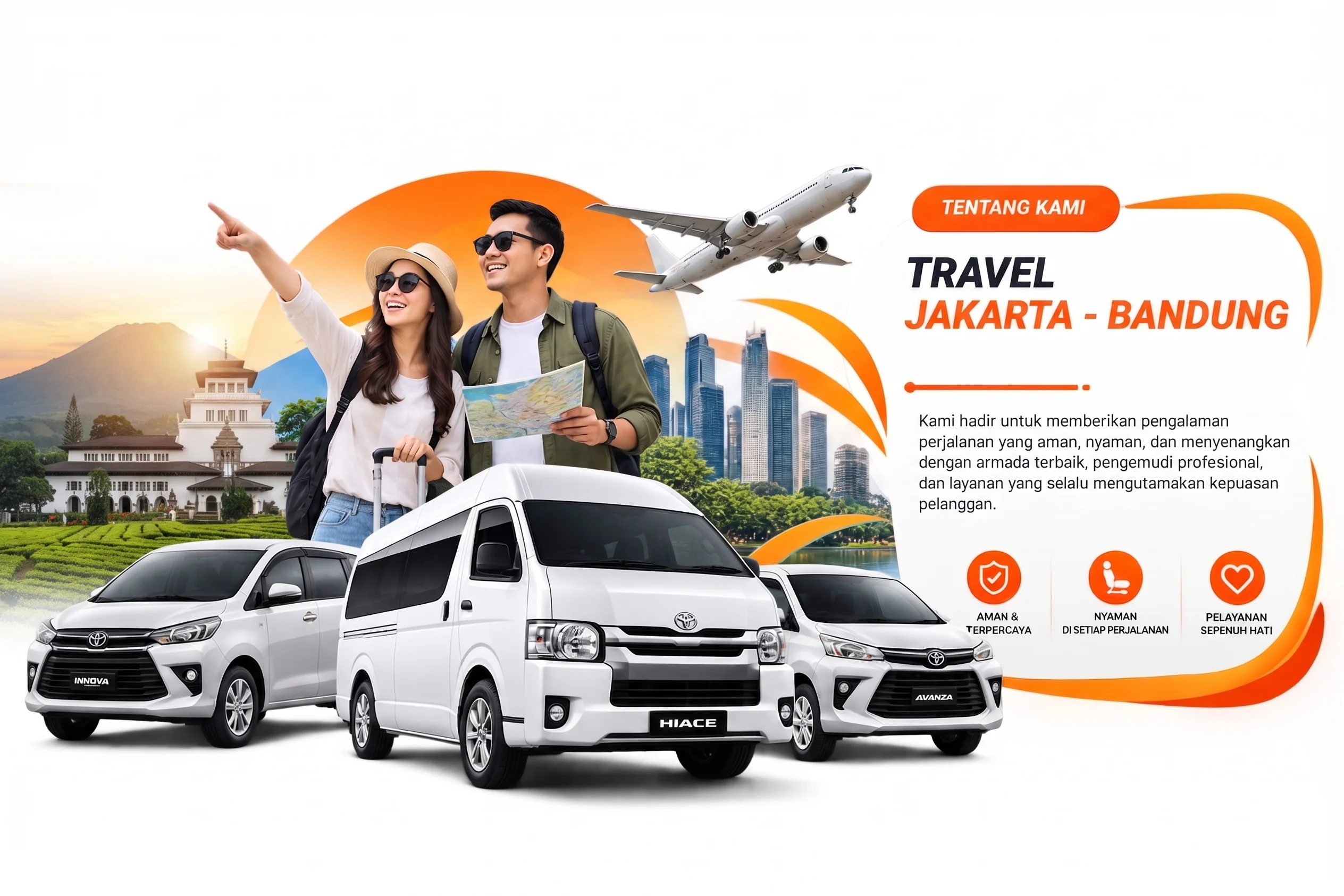 Suasana sejuk pegunungan dan tata kota Bandung yang menjadi destinasi utama travel dari Jakarta