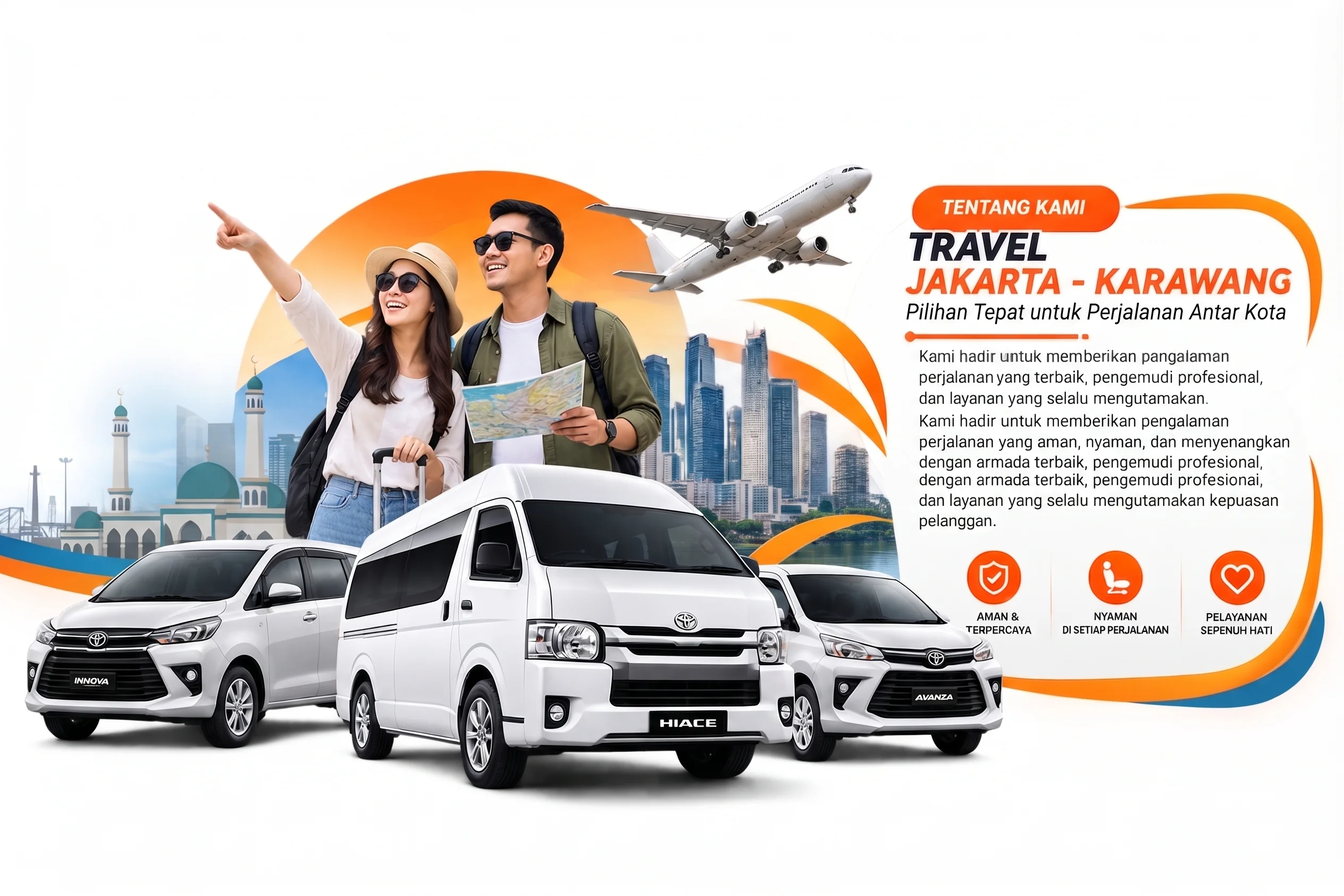 Armada travel jakarta karawang door to door siap menjemput penumpang dengan pelayanan terbaik dan tepat waktu
