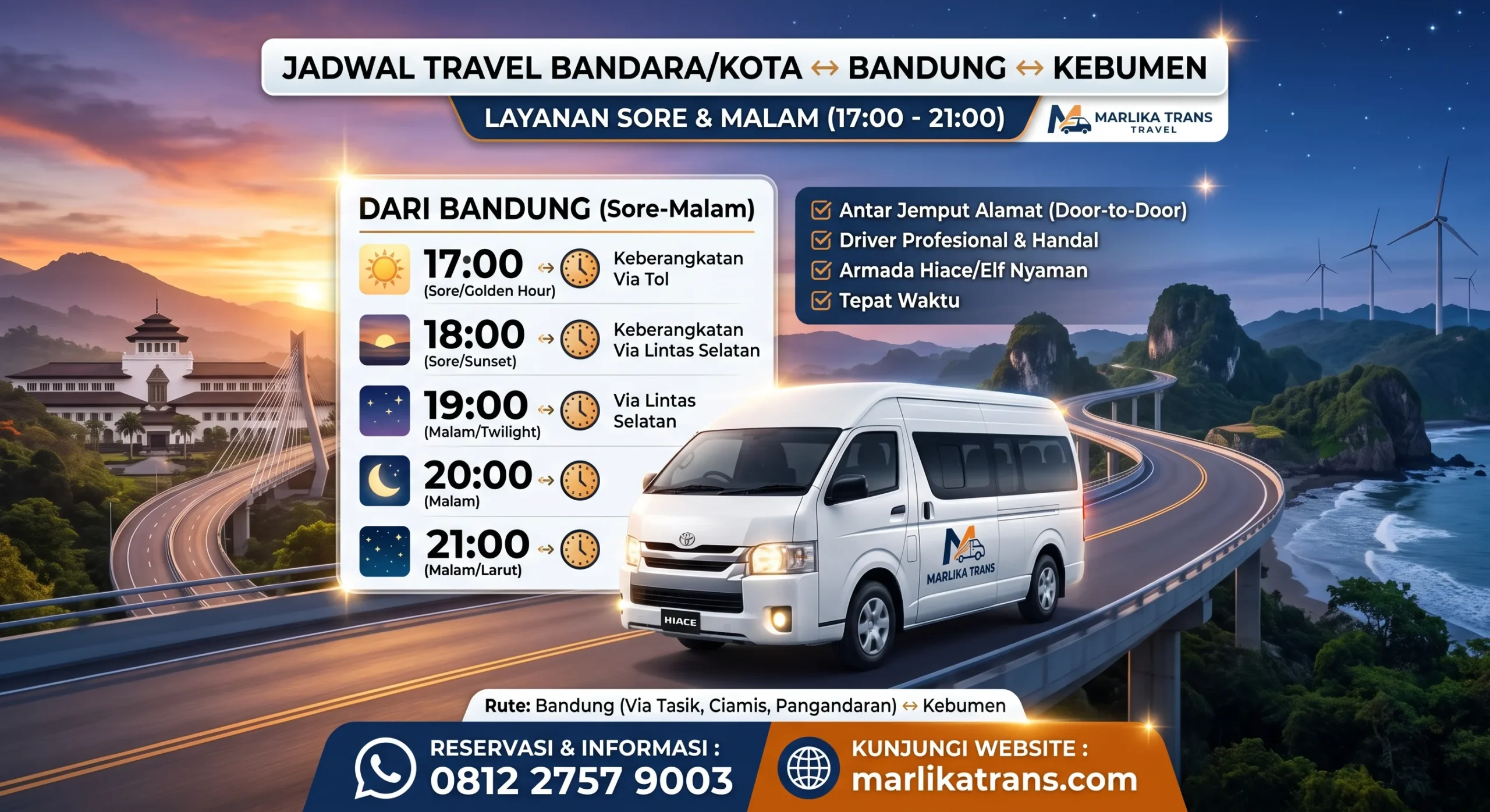 Jadwal Keberangkatan Travel Bandung Kebumen