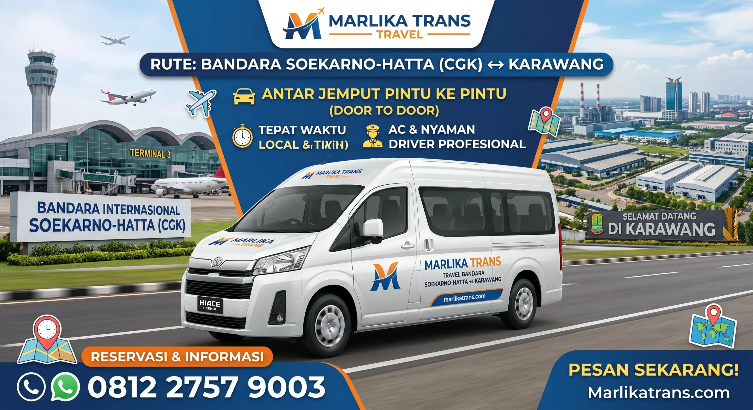 Armada layanan travel Bandara Soekarno Hatta menuju Karawang dari Marlika Trans